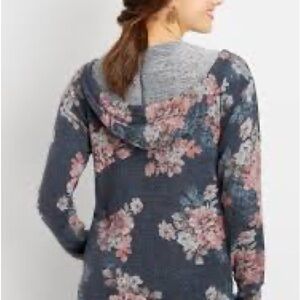Maurices Gray Floral Hoodie